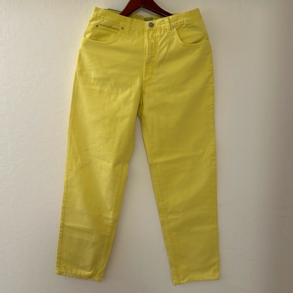 VERSACE JEANS COUTURE NEON YELLOW. NEVER WARN. 32 INCH WAIST AND 32 INCH INSEAM
